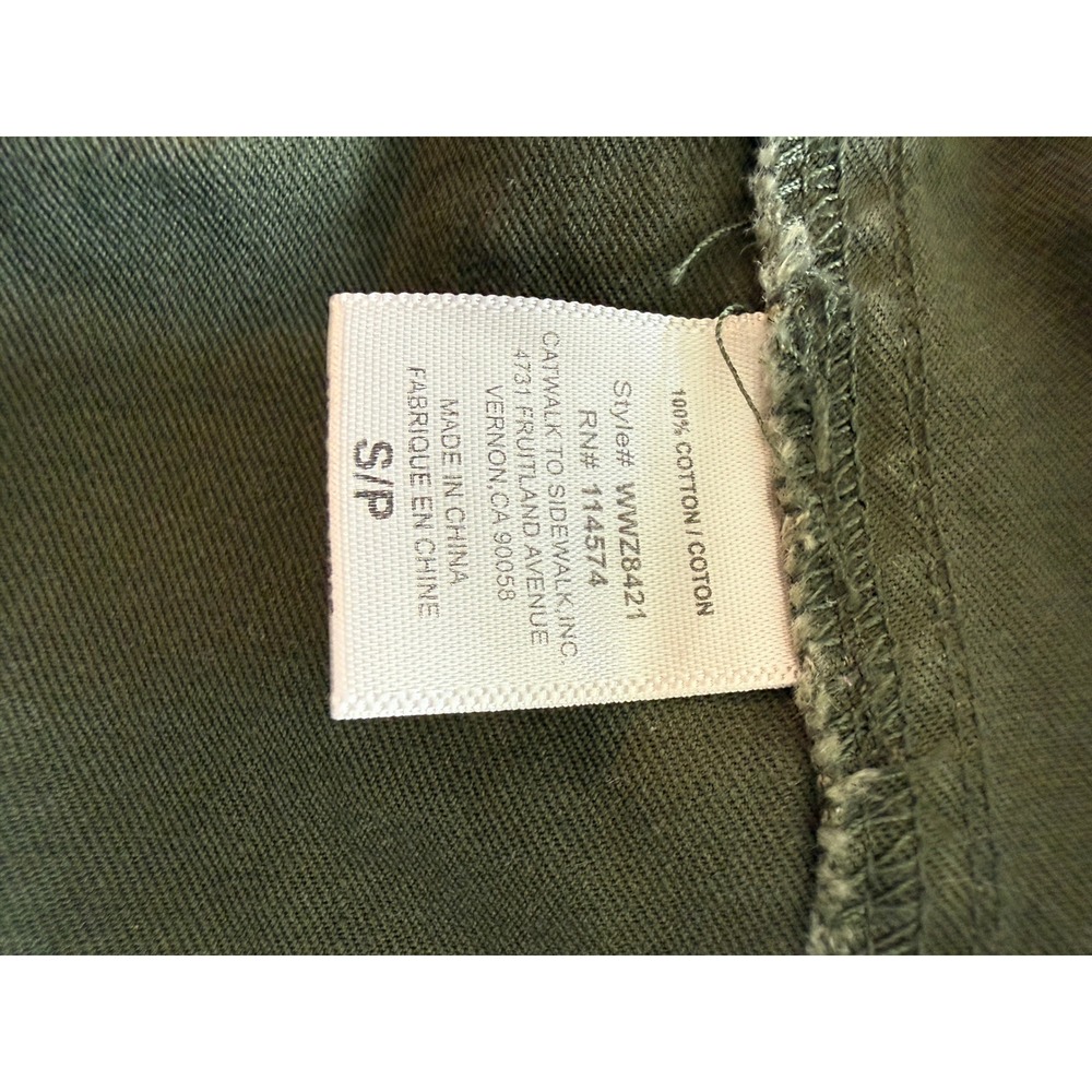 Pleione Army Green Cotton Canvas Sleeveless Vest Size Small - Picture 6 of 9